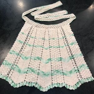 Hand crocheted vintage apron